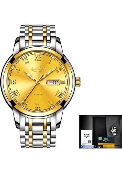 Altın Lıge Japonya Kuvars Kadın Saati Moda Kadın Kol Saati Isviçre Lüks Marka Reloj Mujer Su Geçirmez Kadın Bilezik Izle (Yurt Dışından)