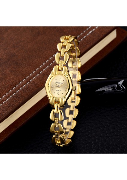 Altın 5 Üst Marka Kuvars Izle Hodinky Kadın Altın Bilezik Saatler Gündelik Elbise Çelik Ceasuri Kadın Kol Saati Relogio Feminino (Yurt Dışından) fırsatları