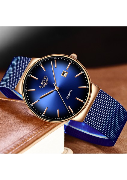 Net Tam Mavi Lıge Kadın Saatler En Lüks Marka Ince Su Geçirmez Izle Kadın Paslanmaz Çelik Rahat Moda Saat Robe Femme Bayanlar Izle (Yurt Dışından) fırsatları
