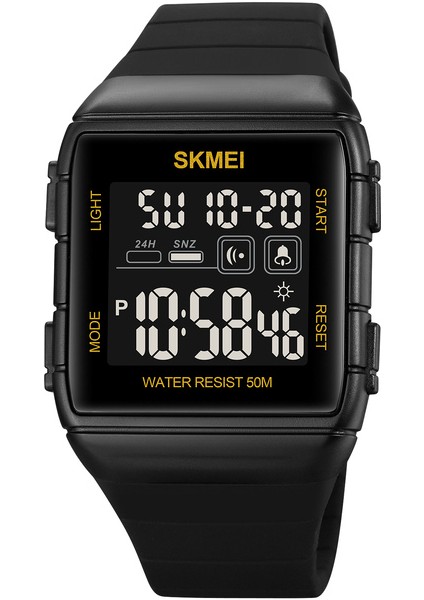 Siyah Sarı Skmeı Elektronik Hareketi Spor Izle Erkekler Için Çift Zamanlı El Işık Ekran Dijital Saat 50 M Su Geçirmez Saat Relogio Masculino (Yurt Dışından)