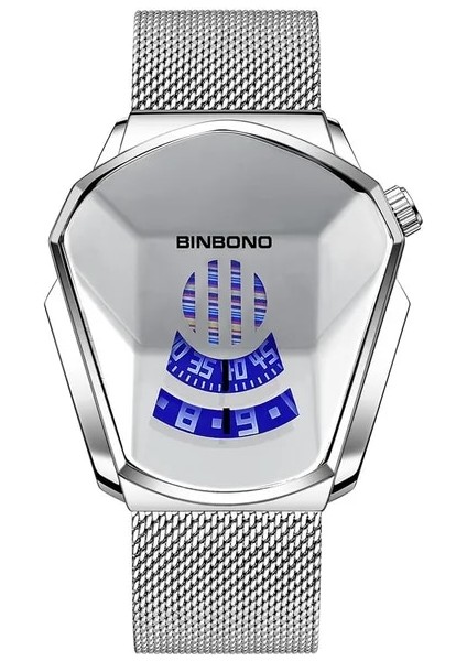Örgü Gümüş Orijinal Bınbond Üst Marka Lüks Askeri Moda Spor Izle Erkekler Altın Bilek Saatler Adam Saat Rahat Chronograph Kol Saati (Yurt Dışından)