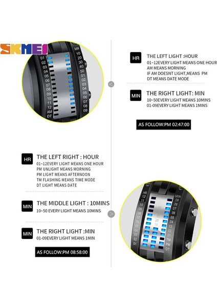 Gümüş Küçük Skmeı Moda Yaratıcı Spor Izle Erkekler Paslanmaz Çelik Kayış LED Ekran Saatler 5bar Su Geçirmez Dijital Saat Reloj Hombre 0926 (Yurt Dışından) indirimleri