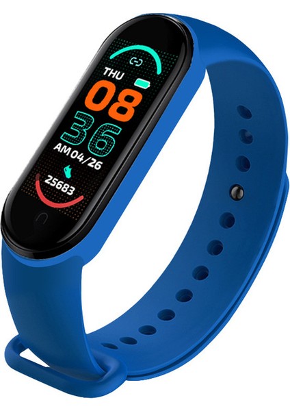 Kraliyet Mavi M6 Akıllı Izle Erkekler Spor Izci Saatler Nabız Sağlık Monitörü M6 Akıllı Bant Spor Kadın Çocuklar Ios Android Için Bilezik (Yurt Dışından)