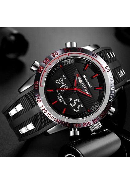 Siyah Yepyeni Erkek Spor Saatler Su Geçirmez Erkek Askeri Dijital Kuvars Izle Alarm Kronometre Çift Zaman Bölmeli Relogio Masculino (Yurt Dışından) fiyatları