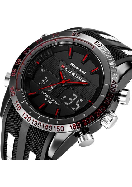 Siyah Yepyeni Erkek Spor Saatler Su Geçirmez Erkek Askeri Dijital Kuvars Izle Alarm Kronometre Çift Zaman Bölmeli Relogio Masculino (Yurt Dışından) modelleri