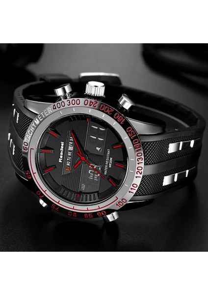 Siyah Yepyeni Erkek Spor Saatler Su Geçirmez Erkek Askeri Dijital Kuvars Izle Alarm Kronometre Çift Zaman Bölmeli Relogio Masculino (Yurt Dışından) indirimleri