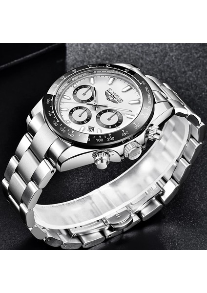 Gül Siyah Lıge Erkekler Saatler Üst Marka Lüks Erkek Spor Paslanmaz Çelik Kuvars Kol Saati Aydınlık Chronograph Takvimli Saat Izle Erkekler Için (Yurt Dışından) fiyatları