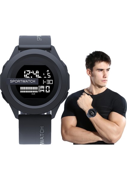 Siyah Yeni Erkek Spor Izle Çok Fonksiyonlu Spor Saat Su Geçirmez Aydınlık LED Dijital Öğrenci Elektronik Kol Saati Relojes Para Hombre (Yurt Dışından) fırsatları