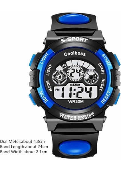 Mavi 2 Erkek Askeri Ordu Saati Spor LED Elektronik Saat Erkekler Için Spor Çalar Saat Çok Fonksiyonlu Kol Saati Saat Montre Homme (Yurt Dışından)
