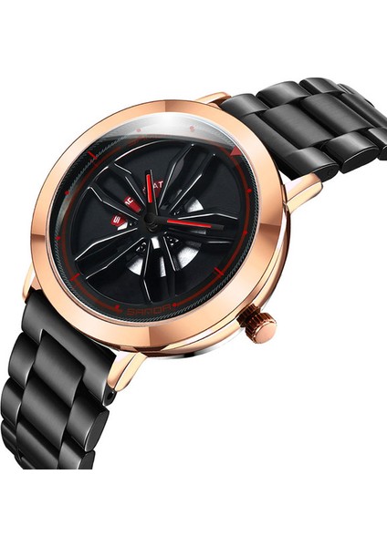 Gül Altın Sanda Jant Izle Hub Özel Tasarım Spor Araba Jant Dönen Izle Su Geçirmez Yaratıcı 2021 Erkek Izle Erkek Tekerlek Kol Saati (Yurt Dışından)