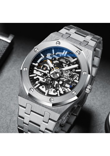 Siyah Chenxı Otomatik Erkek Saatler Üst Marka Mekanik Tourbillon Kol Saati Su Geçirmez Iş Paslanmaz Çelik Spor Erkek Saatler (Yurt Dışından) fırsatları