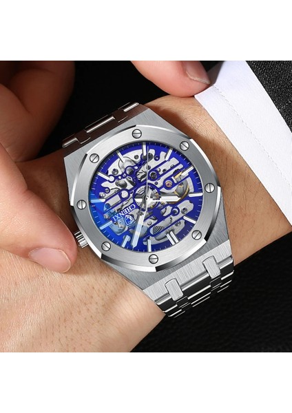 Siyah Chenxı Otomatik Erkek Saatler Üst Marka Mekanik Tourbillon Kol Saati Su Geçirmez Iş Paslanmaz Çelik Spor Erkek Saatler (Yurt Dışından) indirimleri