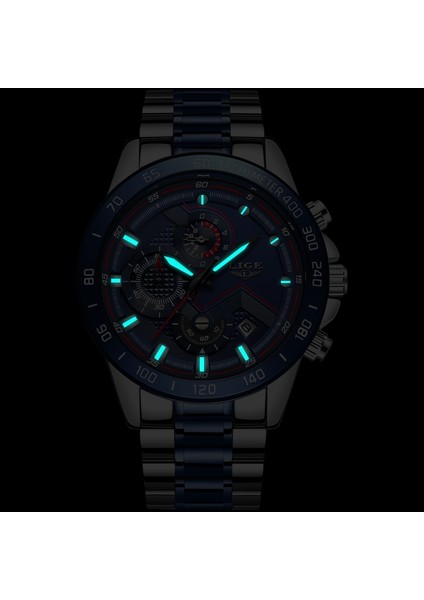 Tam Mavi Relogio Masculino Lıge Sıcak Moda Erkek Saatler Üst Marka Lüks Kol Saati Kuvars Saat Mavi Izle Erkekler Su Geçirmez Kronograf (Yurt Dışından) indirimleri