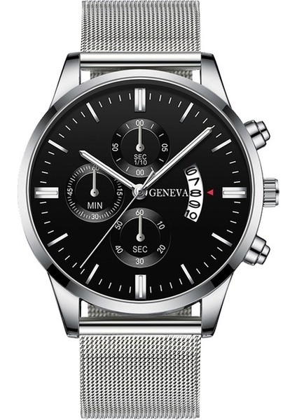 Örgü 21 Lüks Erkek Quartz Saat Paslanmaz Çelik Iş Otomatik Takvimli Saat Erkekler Moda Rahat Kol Saati Relogio Masculino (Yurt Dışından)