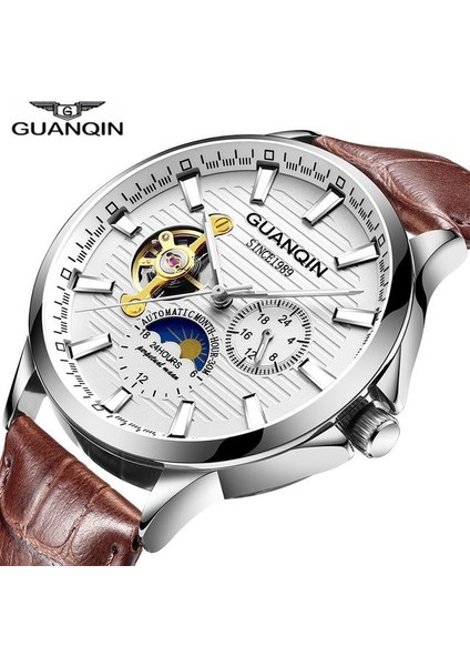 E Guanqın Tourbillon Mekanik Erkek Saatleri Üst Marka Su Geçirmez Saat Erkekler Iş Otomatik Analog Saat Relogios Masculino (Yurt Dışından)