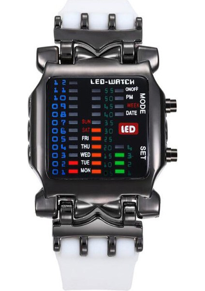 Beyaz 2020 Moda Ikili LED Dijital Saatler Erkekler Spor Saatler Silikon Elektronik Saat Erkekler Kare Izle Montre Homme Reloj Hombre (Yurt Dışından)