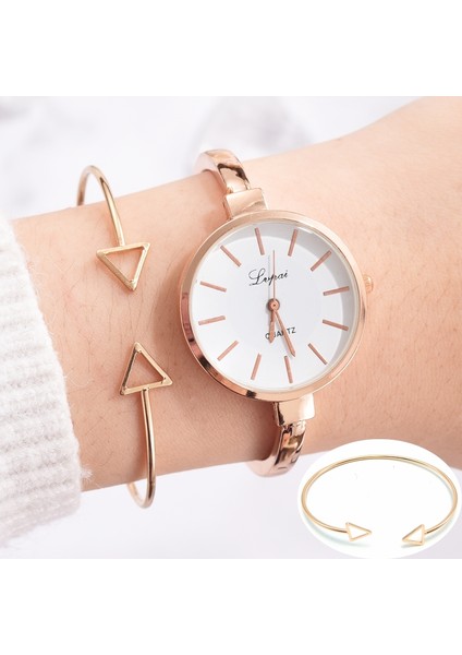 Altın Beyaz Bayanlar Bilezik Saat Seti 2 Adet Basit Yeni Kuvars Kadın Saatleri Şık Hediyeler Kadın Kol Saati Kadın Saati 2020 Relojes Mujer (Yurt Dışından) fiyatları