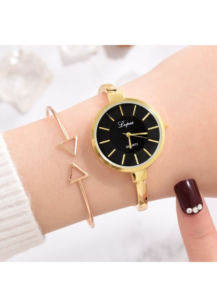 Altın Beyaz Bayanlar Bilezik Saat Seti 2 Adet Basit Yeni Kuvars Kadın Saatleri Şık Hediyeler Kadın Kol Saati Kadın Saati 2020 Relojes Mujer (Yurt Dışından) modelleri