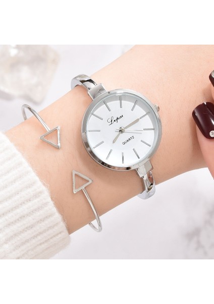 Altın Beyaz Bayanlar Bilezik Saat Seti 2 Adet Basit Yeni Kuvars Kadın Saatleri Şık Hediyeler Kadın Kol Saati Kadın Saati 2020 Relojes Mujer (Yurt Dışından) fırsatları