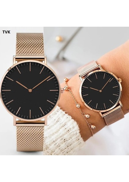CLOCK-041706-02 Zegarek Damski Üst Marka Izle Lüks Bilezik Saatler Paslanmaz Çelik Hasır Kemer Hediye Kadın Izle Kuvars Saat Bayanlar Kol Saati (Yurt Dışından)