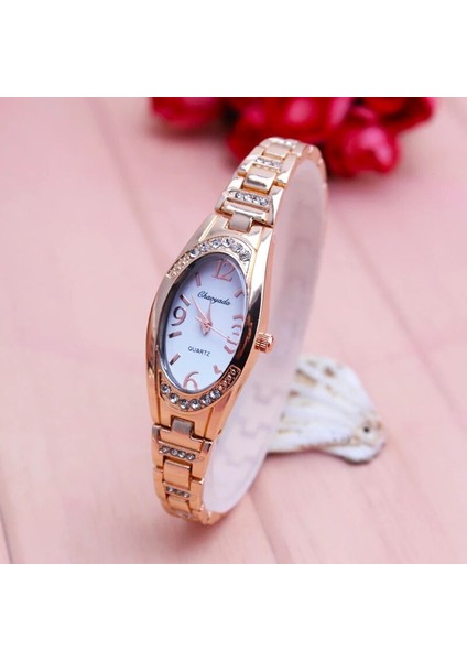 Stil Üç 2022 Paslanmaz Çelik Kayış Kadın Lüks Fanshion Izle Gül Altın Elbise Elmas Kadın Casual Saat Severlerin Bilezik Izle (Yurt Dışından) indirimleri