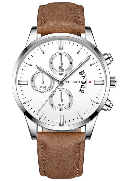 Gösterildiği Gibi 1 Reloj Hombre Moda Erkekler Paslanmaz Çelik Izle Lüks Takvim Kuvars Kol Saati Iş Saatleri Adam Saat Relogio Masculino (Yurt Dışından)