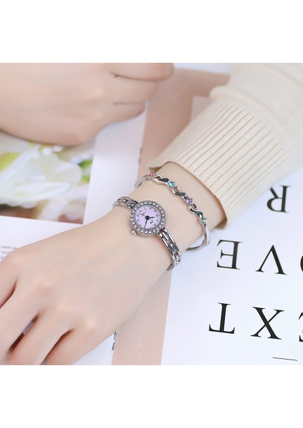 Gül Beyaz 22MM Gül Altın Kadın Moda Kuvars Kol Saatleri Buzlu Out Rhinestone Alaşım Bilezik Izle Kadınlar Bayanlar Için Saat Dropshipping (Yurt Dışından) indirimleri