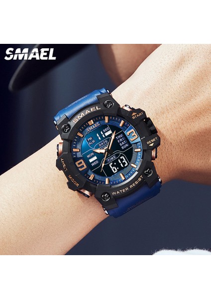 Siyah-Kırmızı Yeşil Smael Erkekler Için Dijital Saat Kronograf Kuvars Kol Saati Elektronik LED Ekran Kauçuk Kayış Saatler Otomatik Tarih Gün Alarmı (Yurt Dışından) indirimleri