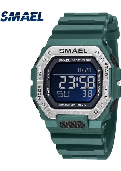 8059RED Spor Saatler Dijital Smael Marka LED Saat Su Geçirmez Otomatik Tarih Askeri Ordu Yeşil Kare Kol Saatleri 8059 Erkekler Izle Dijital (Yurt Dışından) modelleri
