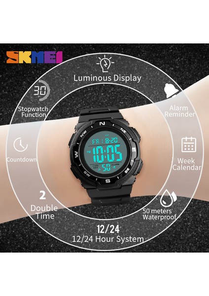 Gül Altın Saat Skmeı 1423 Dijital Spor Saat En Lüks Marka Askeri 5bar Su Geçirmez Izle Aydınlık Erkek Elektronik Saat Relogio Masculino (Yurt Dışından)
