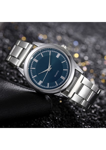 Gümüş Mavi Lüks Erkekler Iş Kuvars Saatler Paslanmaz Çelik Yuvarlak Kadran Gündelik Saat Adam Saatler 2022 Modern Klasik Horloges (Yurt Dışından)