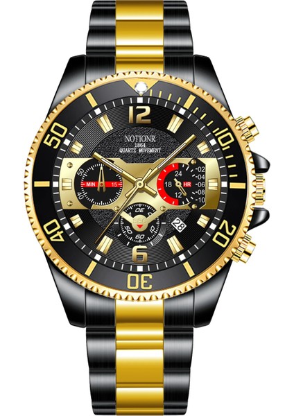Stil 4 2022 Takvim Erkek Saati Altı Pinli Çelik Kayış Izle Quartz Saat Erkekler Için Aydınlık Izle Relojes Para Hombre (Yurt Dışından)