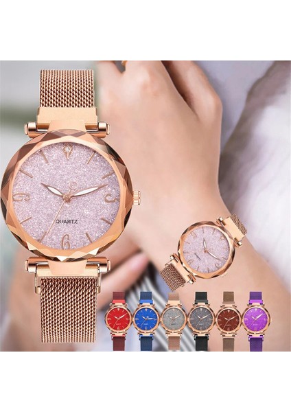 Siyah Kadın Kuvars Izle Yıldızlı Gökyüzü Kadran Otomatik Kol Saati Manyetik Gündelik Saat Okunması Kolay Kadran Bilezik Saat H9 (Yurt Dışından) fiyatları