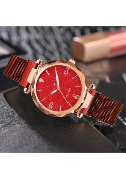 Siyah Kadın Kuvars Izle Yıldızlı Gökyüzü Kadran Otomatik Kol Saati Manyetik Gündelik Saat Okunması Kolay Kadran Bilezik Saat H9 (Yurt Dışından) indirimleri