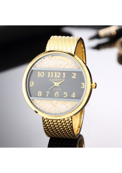 Altın Siyah Lüks Bilezik Izle Kadınlar Için Üst Marka Paslanmaz Çelik Kayış Kuvars Bayanlar Saatler Elbise Kadın Saat Kadın Hediye Reloj Mujer (Yurt Dışından)