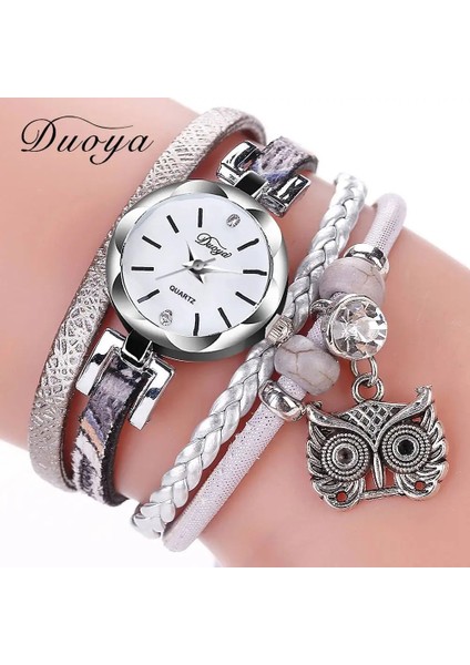 Bej Yeni Moda Kadın Kızlar Saatler Analog Kuvars Baykuş Kolye Bayan Elbise Bilezik Saatler Relogio Feminino Casual Bayan Kol Saati (Yurt Dışından) fiyatları
