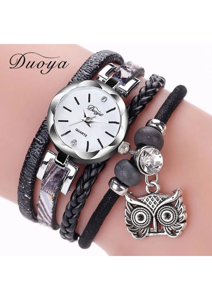 Bej Yeni Moda Kadın Kızlar Saatler Analog Kuvars Baykuş Kolye Bayan Elbise Bilezik Saatler Relogio Feminino Casual Bayan Kol Saati (Yurt Dışından) indirimleri