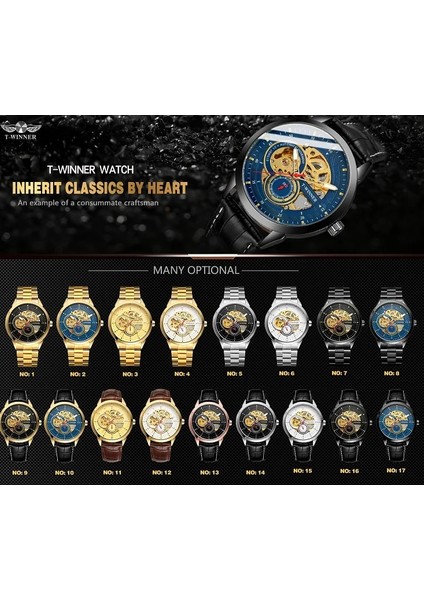 06 T-Kazanan Basit Rüzgar Içi Boş Çift Halkalı Mekanik Saat Altın Yuvarlak Saat Çelik Bant Isteğe Bağlı Çeşitli Renklerde Izle (Yurt Dışından) indirimleri