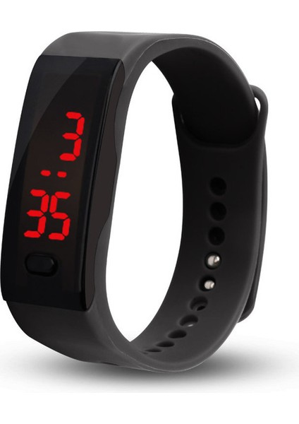 Siyah Saat Dijital Erkek Saati Kadın Saatler Akıllı Spor Izle El Yüzük Saatler LED Spor Moda LED Dijital Ekran Bilezik (Yurt Dışından)