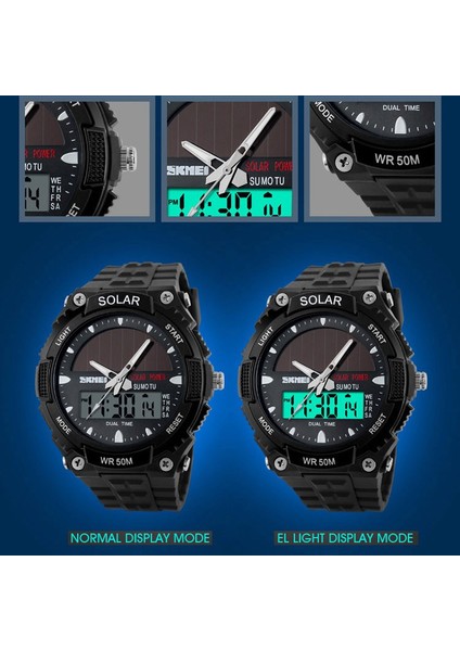 Altın Skmeı Spor Izle Erkekler Saat Erkek Dijital Bilek Saatler En Açık Güneş Enerjisi 12/24 Saat Suya Dayanıklı Erkek Saati Relojes (Yurt Dışından) modelleri