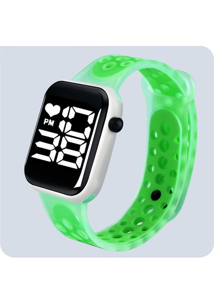 Çim Yeşil Üst Marka Kare Rahat Spor Dijital Saat Erkekler Kadınlar Için Silikon LED Erkek Saatler Elektronik Saat Relogio Masculino Reloj (Yurt Dışından)