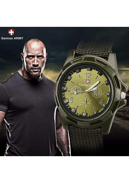 Siyah Sıcak Satış Askeri Izle Erkekler Gemius Ordu Erkek Saati Erkekler Spor Izle Naylon Bant Erkek Saat Reloj Hombre Relogio Masculino (Yurt Dışından)