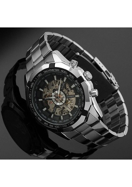 Beyaz Moda Rahat Içi Boş Pencere Kazanan 340 Klasik Stil Erkek Mekanik Saat Aydınlık Yarı Otomatik Mekanik Saat (Yurt Dışından) fırsatları