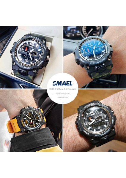 Camo Kırmızı Mavi Smael Izle Erkekler Için Askeri Spor Su Geçirmez Kol Saatleri Çalar Saat LED Dijital Kronometre Relogio Masculino Часы Мужские 1545 (Yurt Dışından) fırsatları