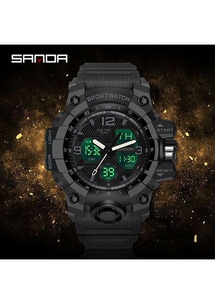 Siyah Altın Sanda Moda Açık Spor Izle Lüks Dijital Kol Saati Aydınlık Ekran Su Geçirmez Darbeye Dayanıklı Saat Erkek Spor Saatleri (Yurt Dışından) fiyatları