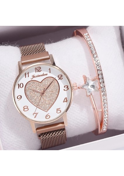 Pembe Bilezik 2020 Yeni Marka Kalp Şeklinde Kadın Izle Moda Zarif Mıknatıs Kuvars Altın Bayanlar Kol Saati Lüks Bilezik Saatler Saat Hediye (Yurt Dışından) modelleri