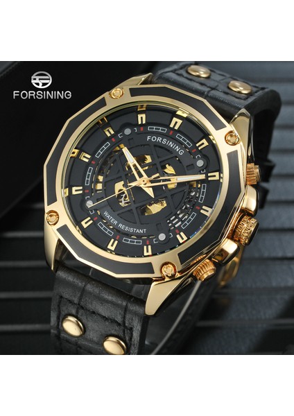 06 Forsınıng Erkek Saati Basit Mekanik Hareket Mekanik Saat Düzensiz Şekil Kemer Bilek Saati Siyah Saat (Yurt Dışından) fiyatları