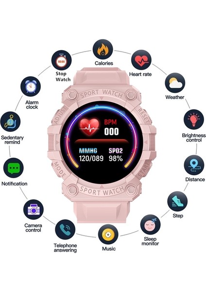 Pembe FD68S Akıllı Saatler Erkek Kadın Kalp Hızı Sağlık Izleme Saati Su Geçirmez Spor Çok Fonksiyonlu Akıllı Saat Erkek 1.44 Inç (Yurt Dışından) modelleri