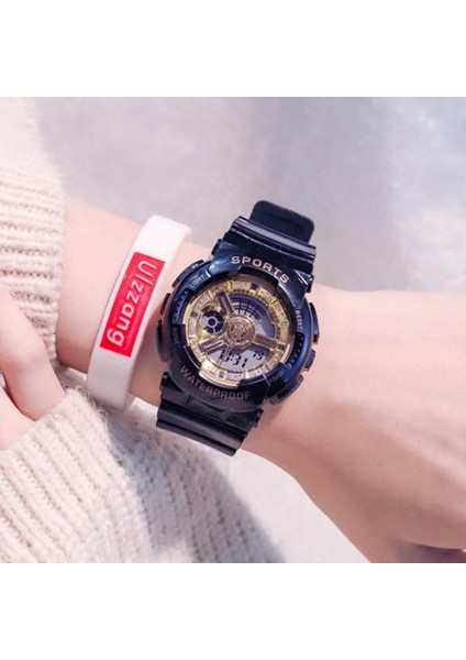 Pembe Gül Altın Spor Yuvarlak Izle Aydınlık Kadran Rahat Bilek Saatleri Kız Için Kauçuk Kayış Moda Saat Su Geçirmez Bilek Izle Çiftler Için (Yurt Dışından) indirimleri