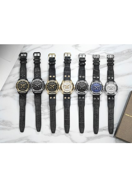 06 Forsınıng Erkek Saati Basit Mekanik Hareket Mekanik Saat Düzensiz Şekil Kemer Bilek Saati Siyah Saat (Yurt Dışından) indirimleri